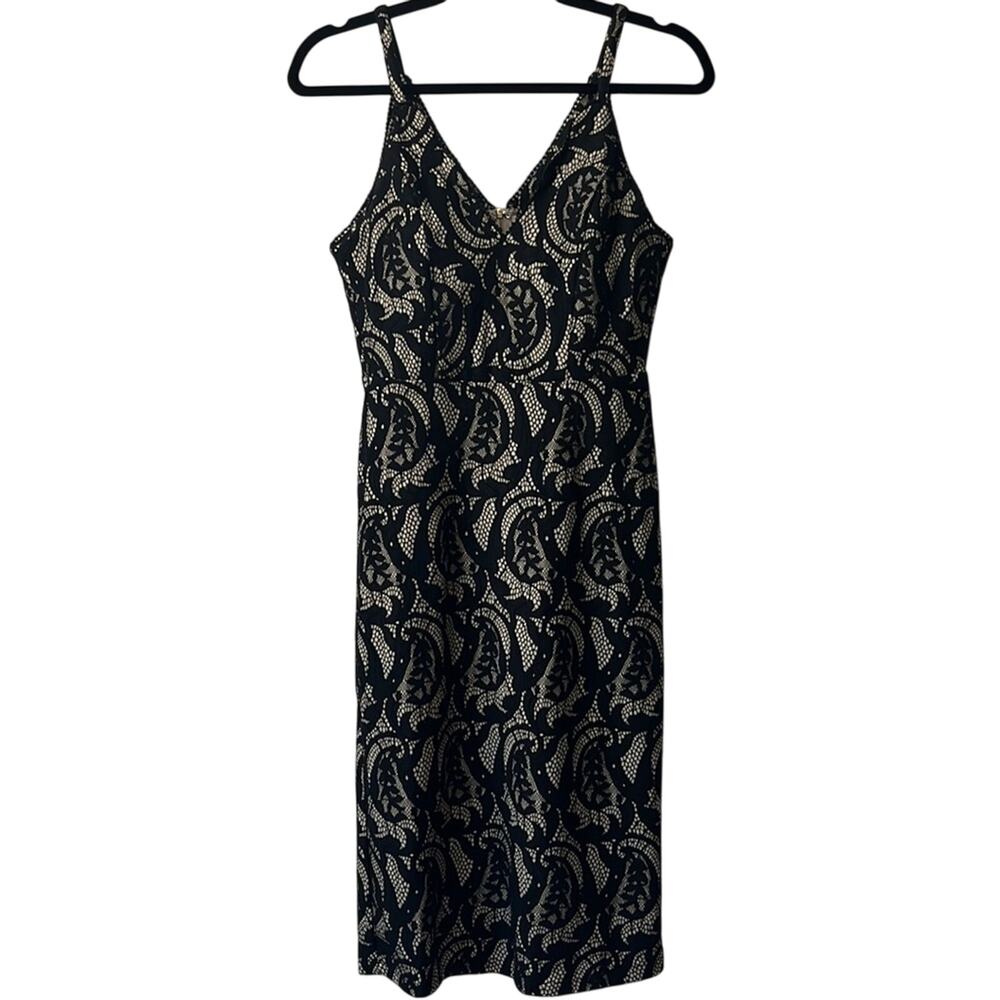 Evelyn Blue Black Beige Lace Cocktail Dress Size Small